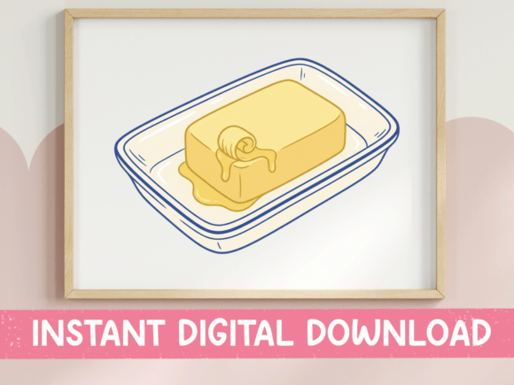 A Quiet Statement: The Butter Stick Line Art Kitchen Print