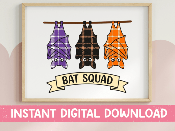 Bat Squad SVG: Plaid Bats for Halloween Crafts