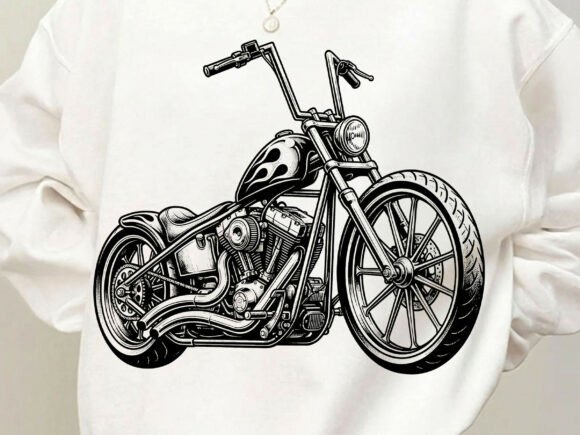 Chopper Motorcycle Biker Tshirt Design: Your Go-To SVG for Custom Apparel