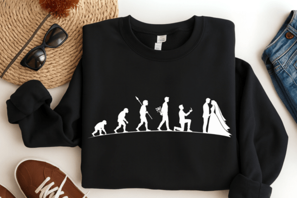 Evolution of Love PNG, Groom Bride Tee