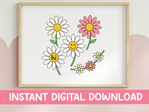 Hi Daisies: A Smiley Flower Print for Retro-Inspired Projects