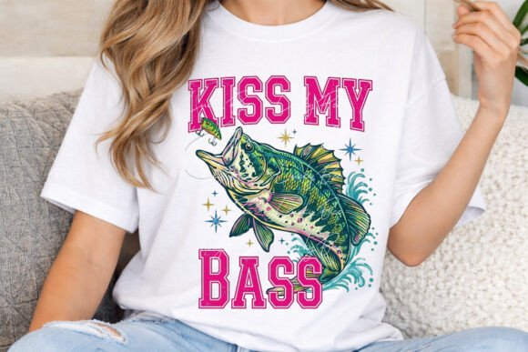 Kiss My Bass PNG: Reel in Laughs with This Funny Fishing Graphic