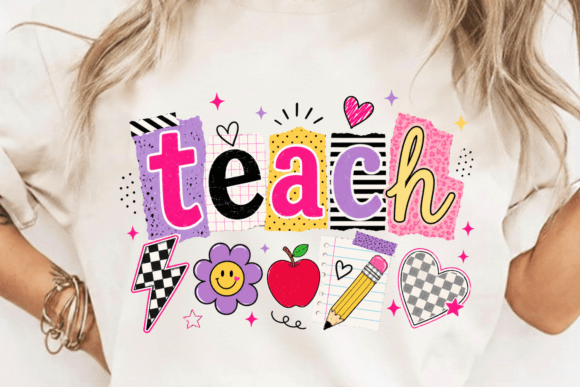 Retro Teach Shirt: A Playful Design for Educator Branding