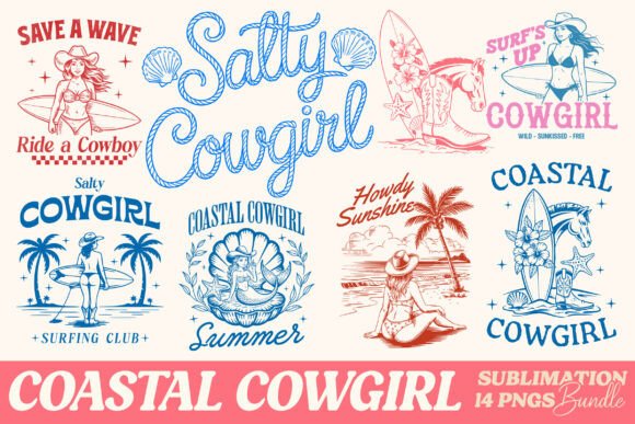 Saddle Up: The Ultimate Summer Coastal Cowgirl PNG Bundle
