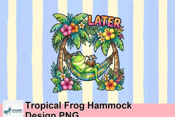 Tropical Frog Hammock Design PNG: Your Next Go-To Graphic