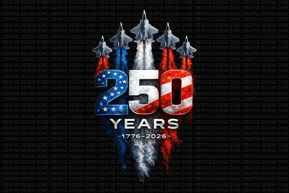 USA 250 Years Patriotic Jets PNG: A Bold Celebration of Heritage